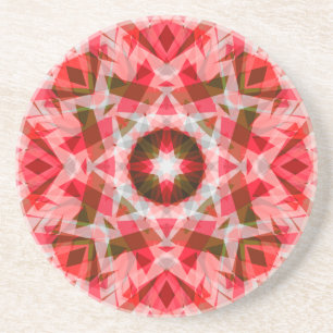 Posavasos Estrella festiva de Navidades verdes de merry roja