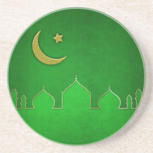 Posavasos Estrella lunar de la Mezquita de Oro Verde