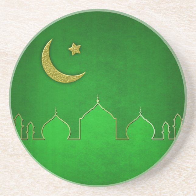 Posavasos Estrella lunar de la Mezquita de Oro Verde (Frente)