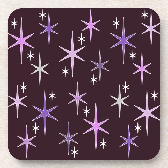 Posavasos Estrella moderna de Mid Century Sky Purple (Frente)