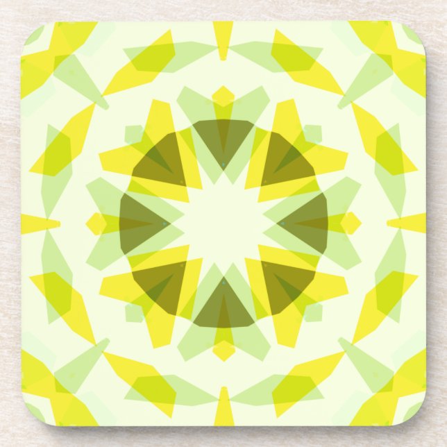 Posavasos Estrella verde amarilla brillante decoro dopamina  (Frente)