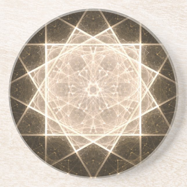 Posavasos Estrella y oro de Kaleidoscope (Frente)