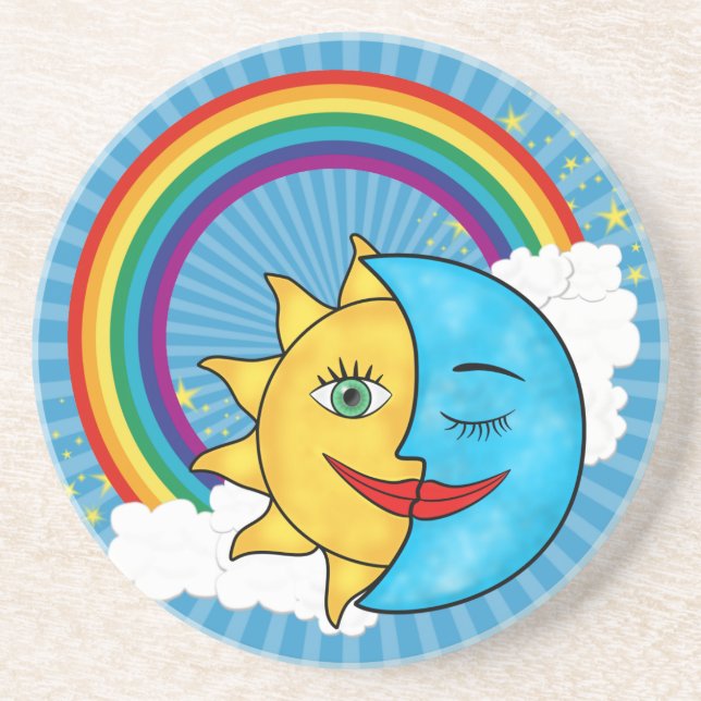 Posavasos Estrellas arcoiris de Sun Moon (Frente)
