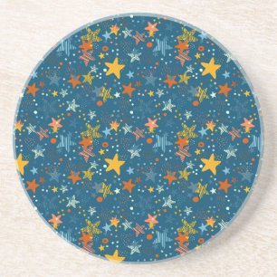 Posavasos Estrellas brillantes y puntos arrojan almohada