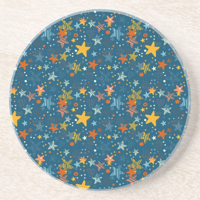 Posavasos Estrellas brillantes y puntos arrojan almohada (Frente)