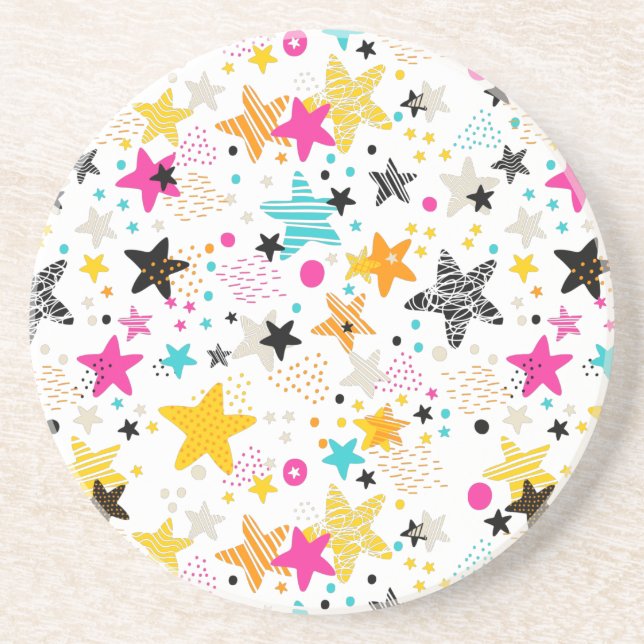 Posavasos Estrellas brillantes y puntos del teclado del rató (Frente)