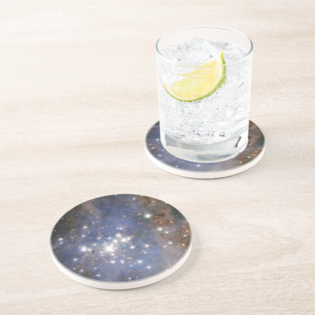 Posavasos Estrellas de diamantes en el espacio de burbujas d (Lado)