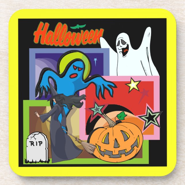 Posavasos Estrellas de Halloween - (Frente)
