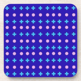 Posavasos Estrellas de lavanda y cruces azul claro sobre azu
