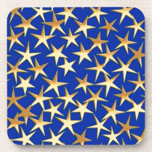 Posavasos Estrellas de oro sobre azul cobalto