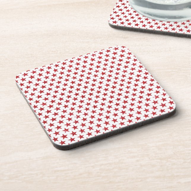 Posavasos estrellas de purpurina rojas (Lado Izquierdo)