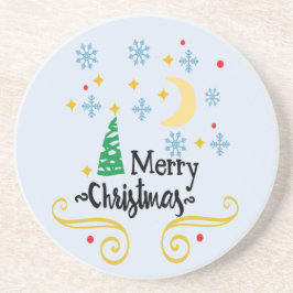 Posavasos Estrellas, luna, copos de nieve y Feliz Navidad, Z