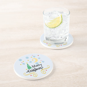 Posavasos Estrellas, luna, copos de nieve y Feliz Navidad, Z