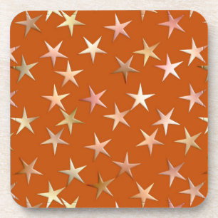 Posavasos Estrellas metálicas, tonos dorados pálidos y cobre