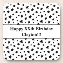Estrellas negras personalizados con fiesta de cump