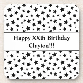 Posavasos Estrellas negras personalizados con fiesta de cump