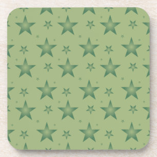 Posavasos Estrellas olivares elegantes y elegantes en verde 