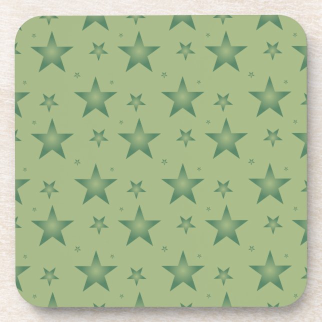 Posavasos Estrellas olivares elegantes y elegantes en verde  (Frente)
