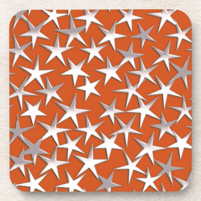Posavasos Estrellas plateadas en cobre (Frente)