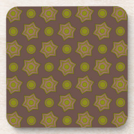 Posavasos Estrellas y círculos en marrón y verde