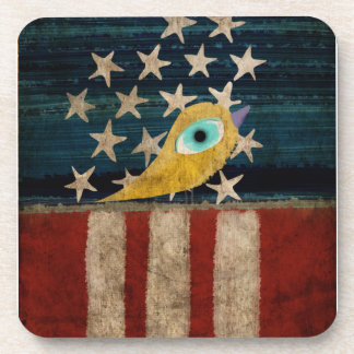 Posavasos Estrellas y franjas Bird Cork Coaster