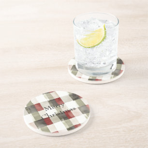 Posavasos Estripas rojas de marfil verde pino