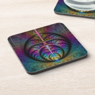 Posavasos Estructuras animadas arte fractal abstracto colori