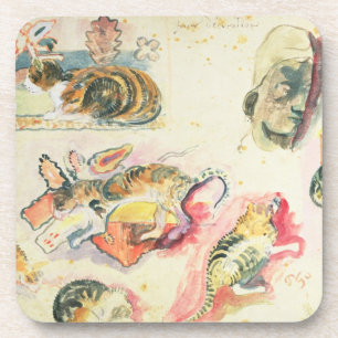Posavasos Estudio de Paul Gauguin el de gatos y de una