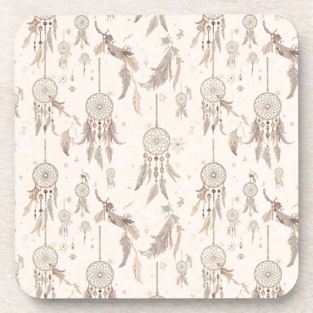 Posavasos Ethereal Boho Dream Catcher Celestial Ceramic Tile (Frente)