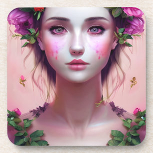 Posavasos Ethereal encantado cuento de hadas hermosa mujer
