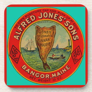 Posavasos etiqueta Alfred Jones Sons Finnan Haddie, 1900