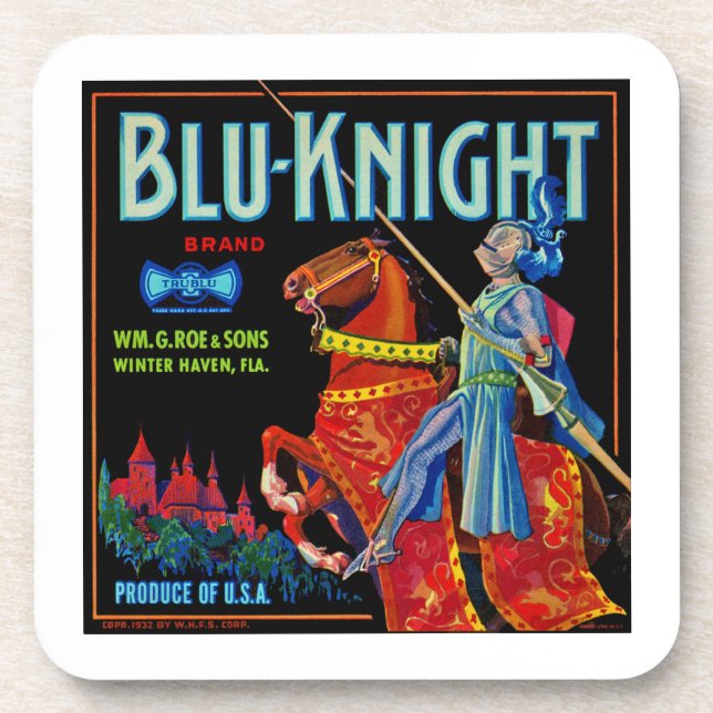 Posavasos Etiqueta de fruta Blu Knight (Frente)