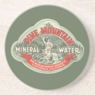 Posavasos Etiqueta de producto vintage, agua mineral de Pine