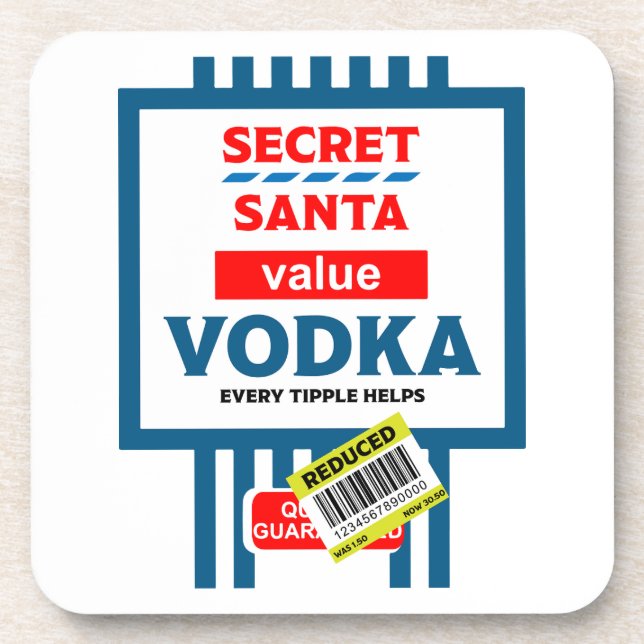 Posavasos Etiqueta de Vodka para Navidades divertidos (Frente)