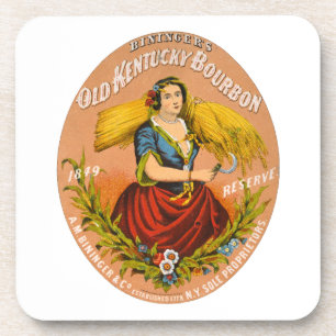 Posavasos Etiqueta publicitaria de Whiskey, Circa 1860.