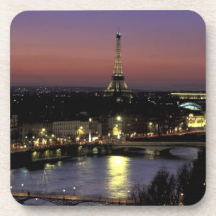 Posavasos Europa, Francia, París, Vista al atardecer de la T