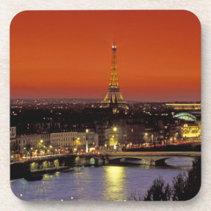Posavasos Europa, Francia, París. Vista al atardecer de la T