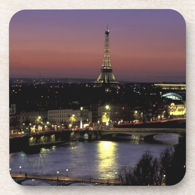 Posavasos Europa, Francia, París, Vista al sol de Eiffel (Frente)