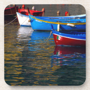 Posavasos Europa, Italia, Cinque Terry, barcos en Vernazza