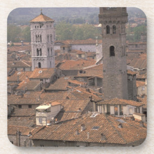 Posavasos Europa, Italia, Toscana, Lucca, Panorama de la ciu