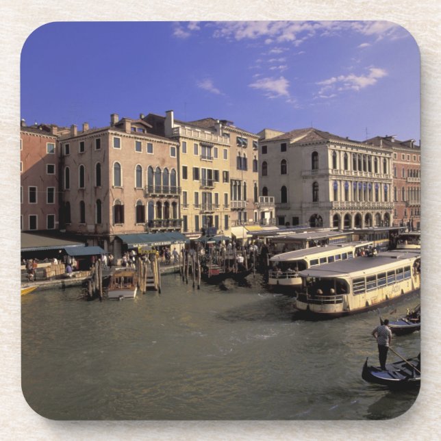 Posavasos Europa, Italia, Venecia, tráfico en barco por Rial (Frente)