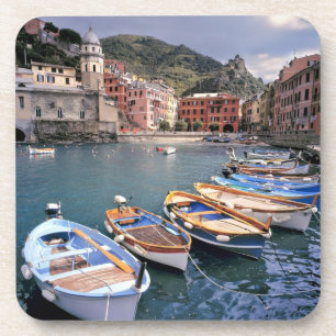 Posavasos Europa, Italia, Vernazza. Barcos pintados brillant