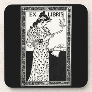 Posavasos Ex libris art nouveau