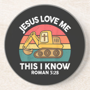 Posavasos Excavadora Cristiana Jesús Me Ama Esto Sé