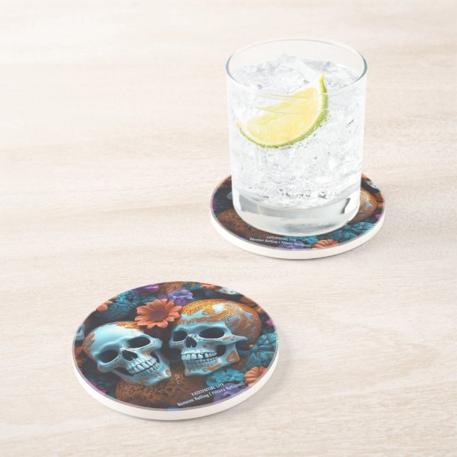 Posavasos EXISTENCIAL LITE Memento Mori Lovers Skulls (Lado)