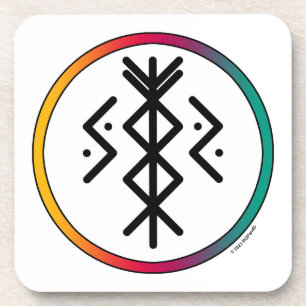 Posavasos Éxito y prosperidad Bindrune de la escoria de plás