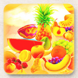 Posavasos Exotic Tropical Fruits Painting. Buy Now