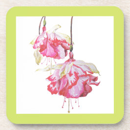 Posavasos Exóticas Fuchsias en un set de montaña rusa