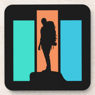 Posavasos Exploración de Aventura de Senderismo Silueta