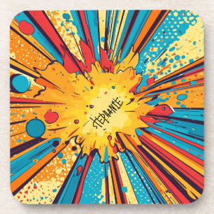 Posavasos Explosión de arte pop de estilo cómico (11)